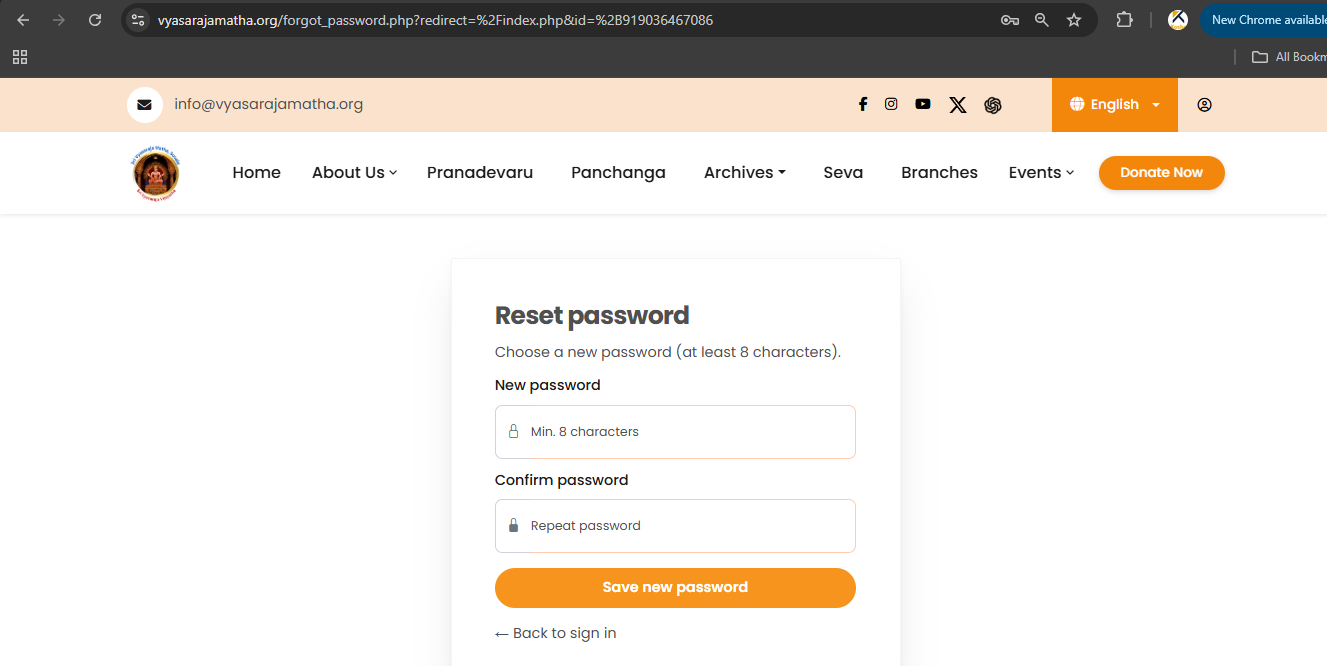 Choose a new password